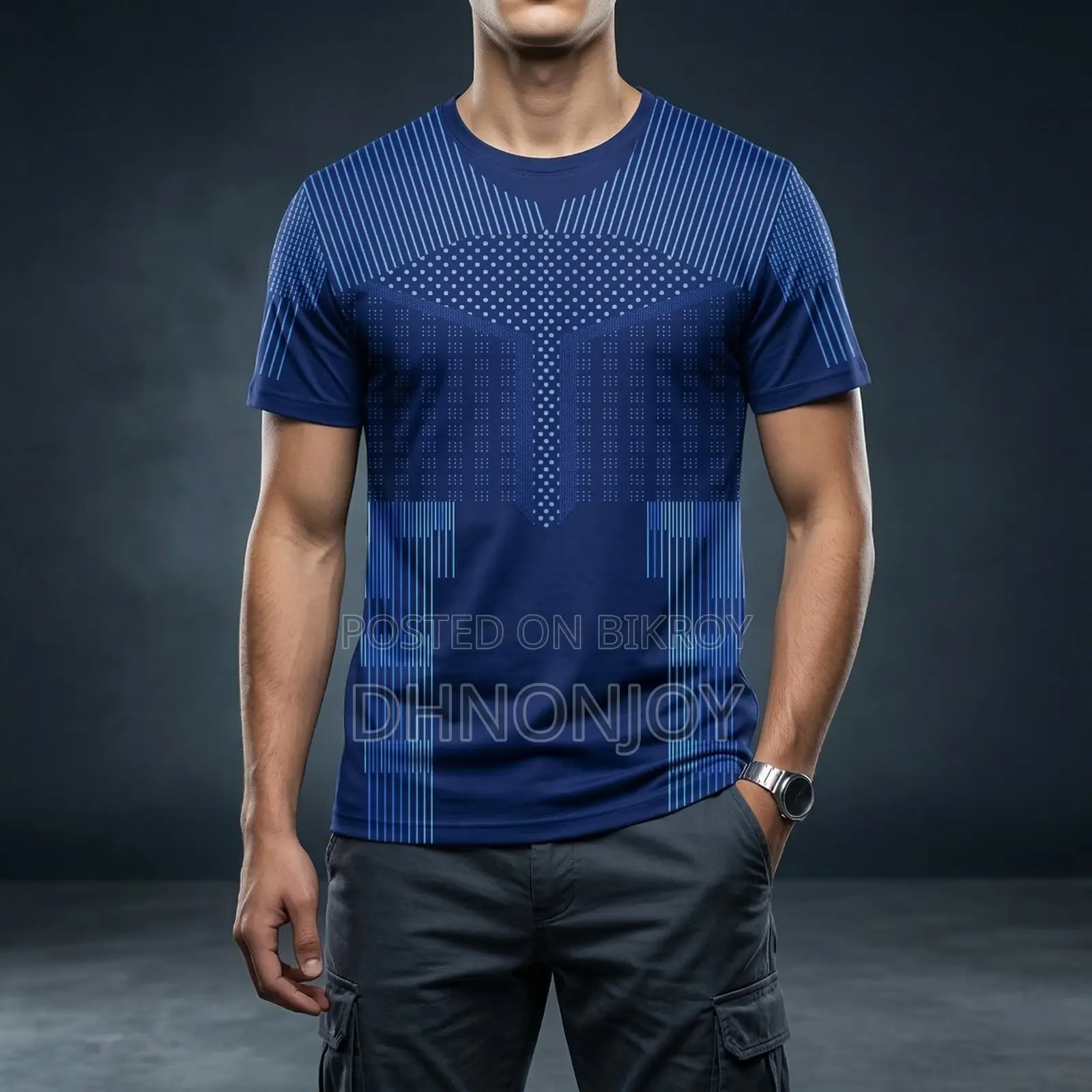 Stylish Comfortable Sports T-Shirt(Navy Blue)