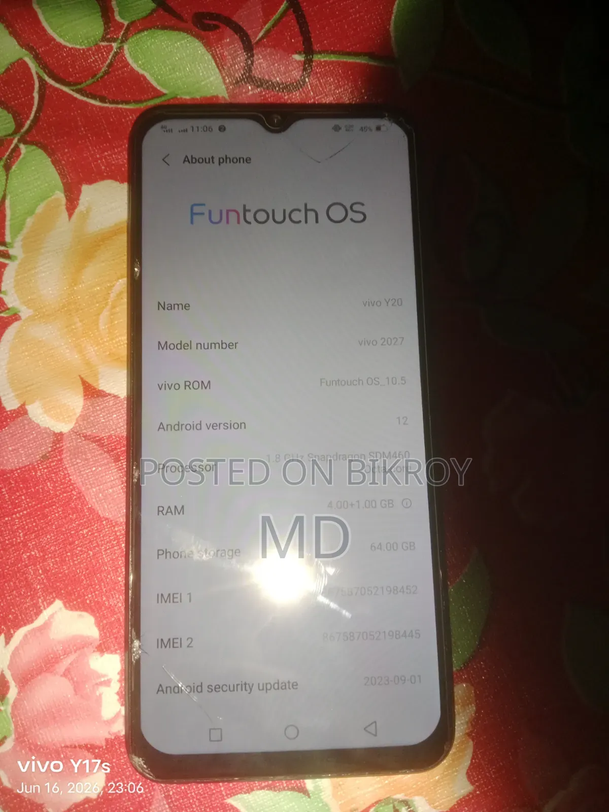 Vivo Y20 64 GB Blue