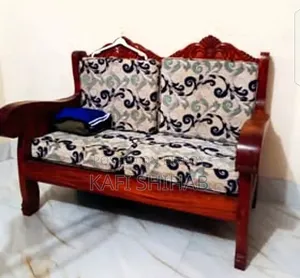 Mahogany Wood Sofa 2-Seater Set