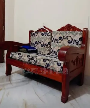 Mahogany Wood Sofa 2-Seater Set