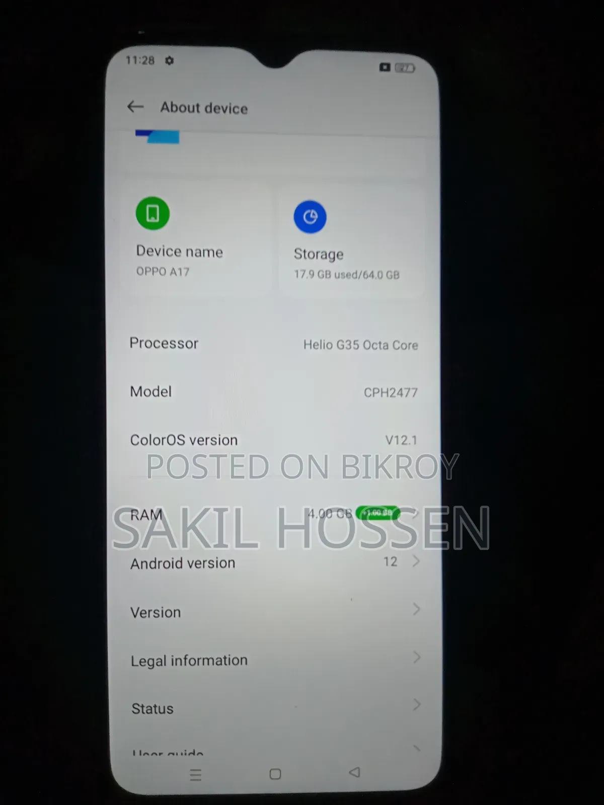 Oppo A17 64 GB Blue