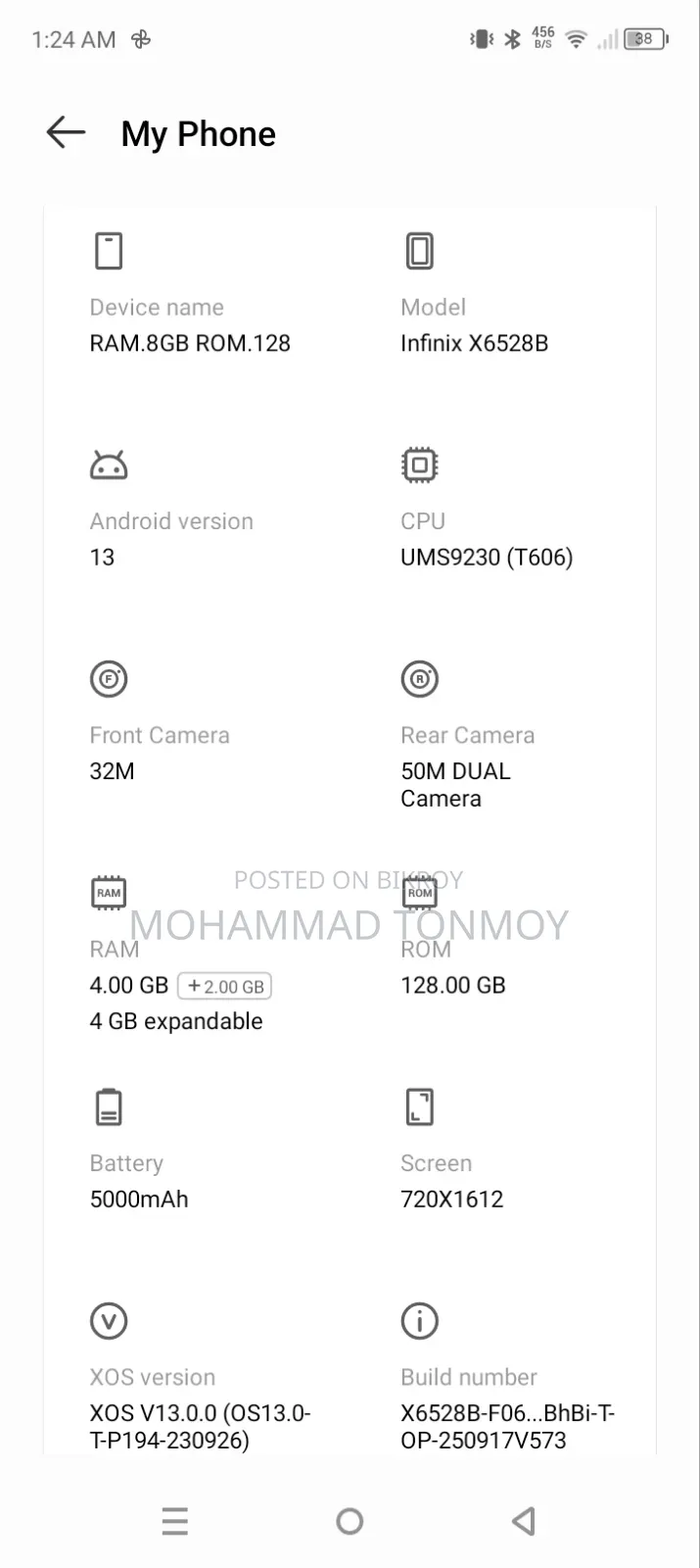 Infinix Hot 40i 128 GB Blue
