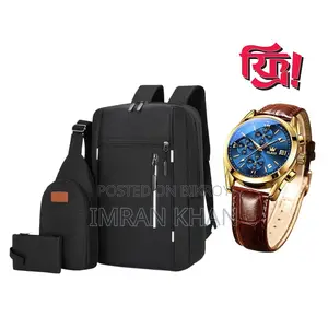 ৩ পিস কম্বো ব্যাগপ্যাক (কালো)