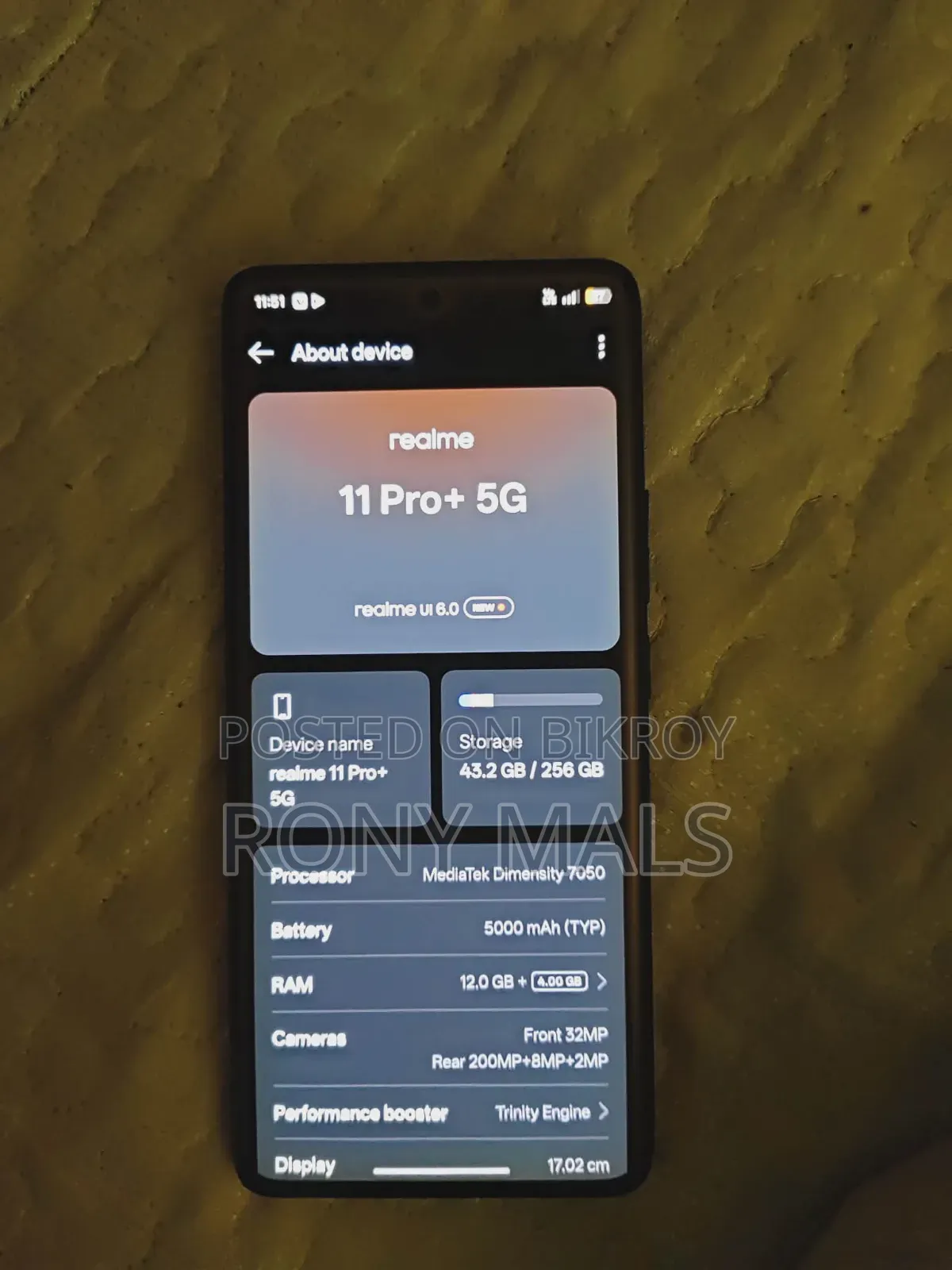 Realme 11 Pro+ 256 GB Black