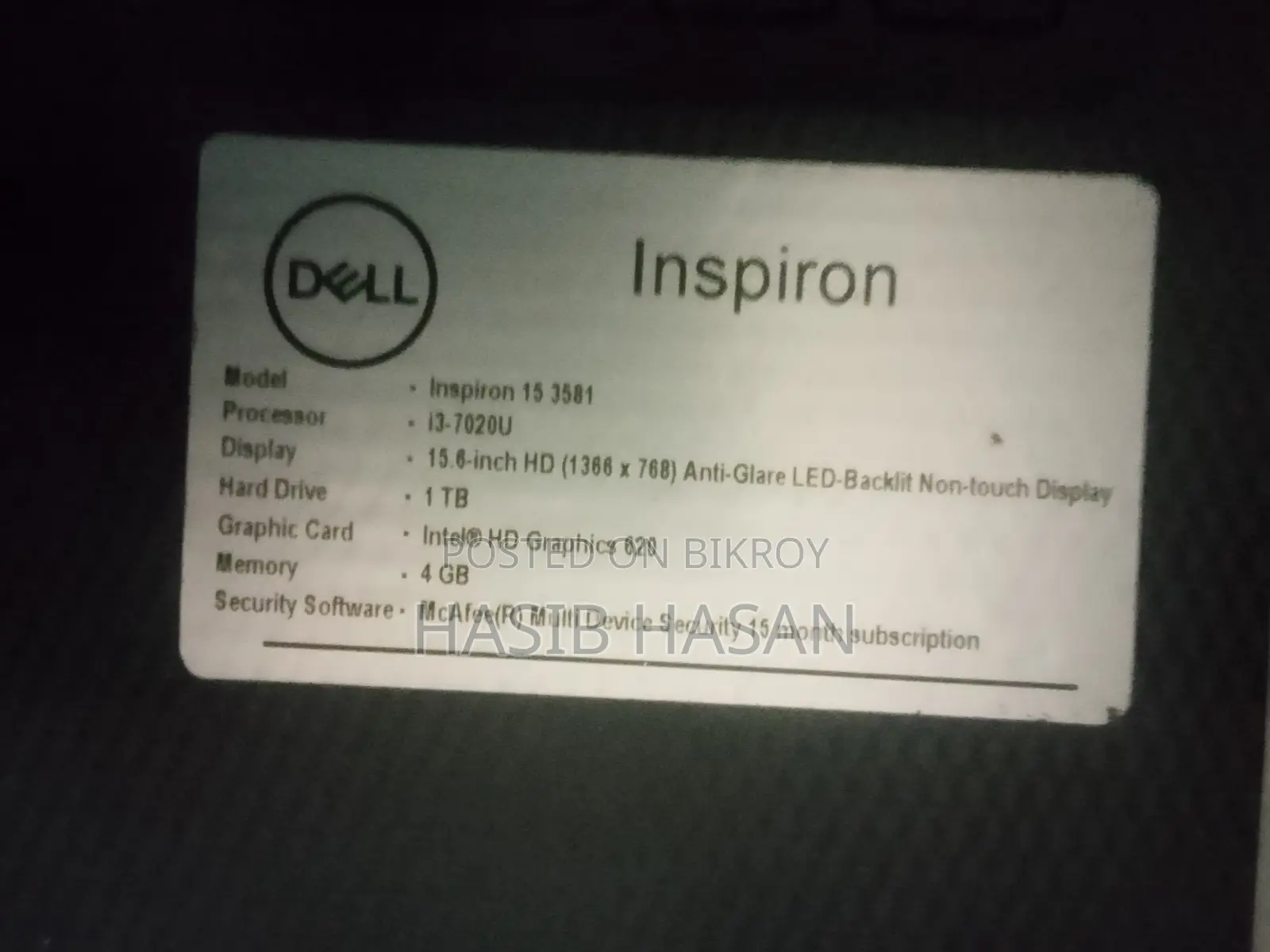 Laptop Dell Inspiron 15 16GB Intel Core I3 HDD 1T