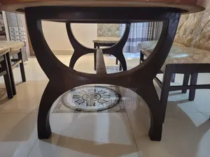 6-Seater Mahogany Wood Dining Table Set | Partex Top