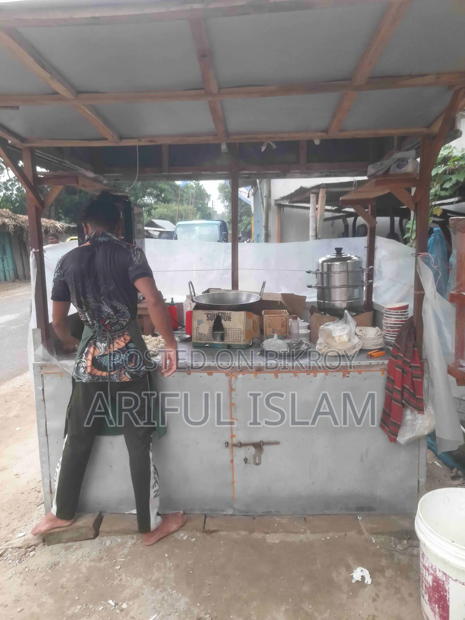 Food Cart (এস এস শিট ও কাঠ দিয়ে তৈরি )
