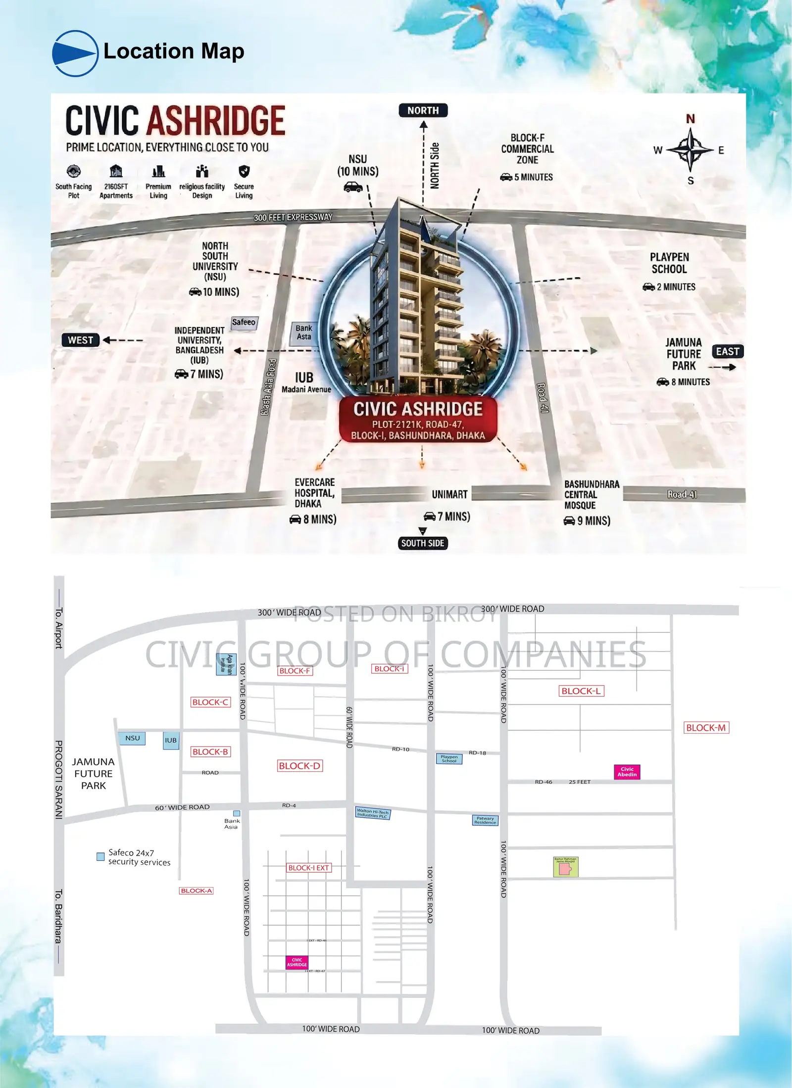 Furnished 3-bedroom Apartment in Dhaka, Bashundhara for sale