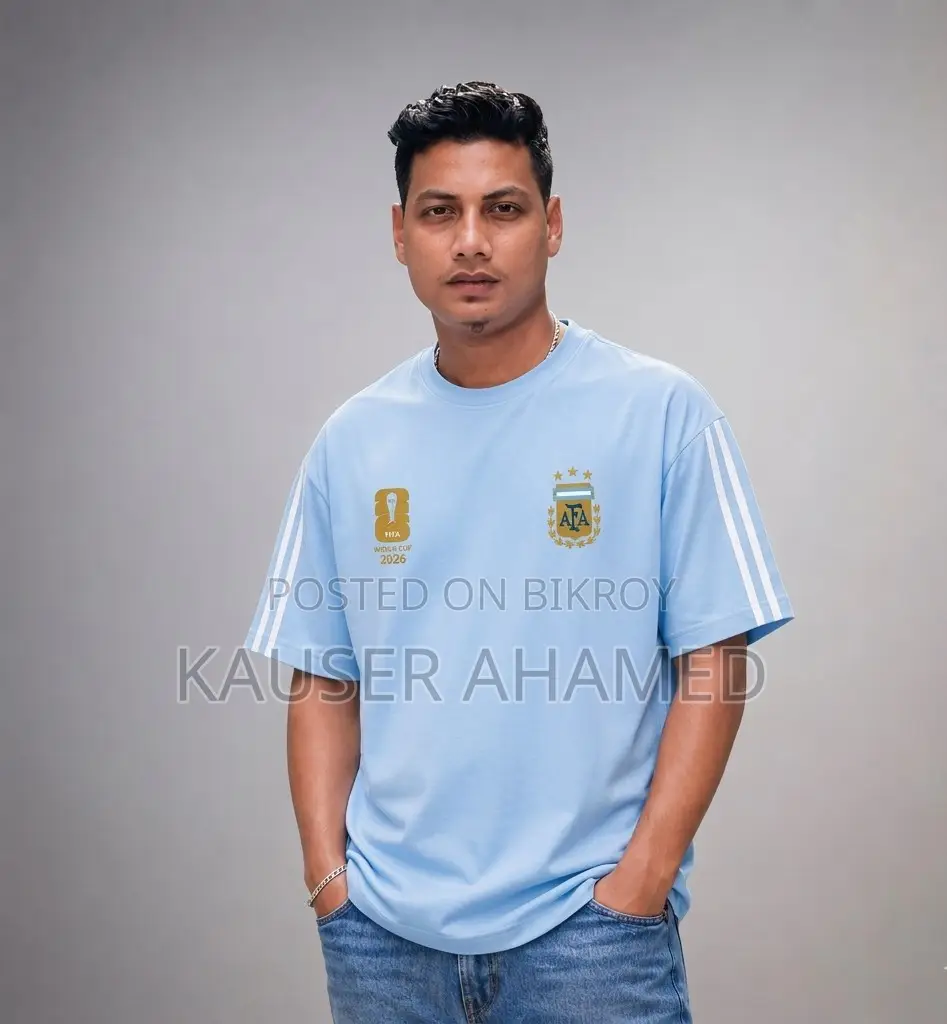 Premium Argentina Fan Edition Drop Shoulder Sky Color