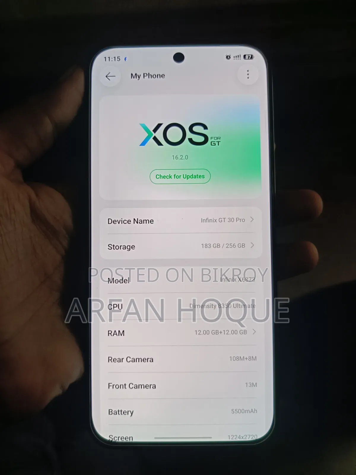 Infinix GT 30 Pro 256 GB Black
