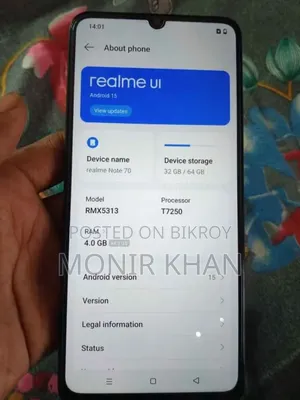 Realme Note 70T 64 GB Black