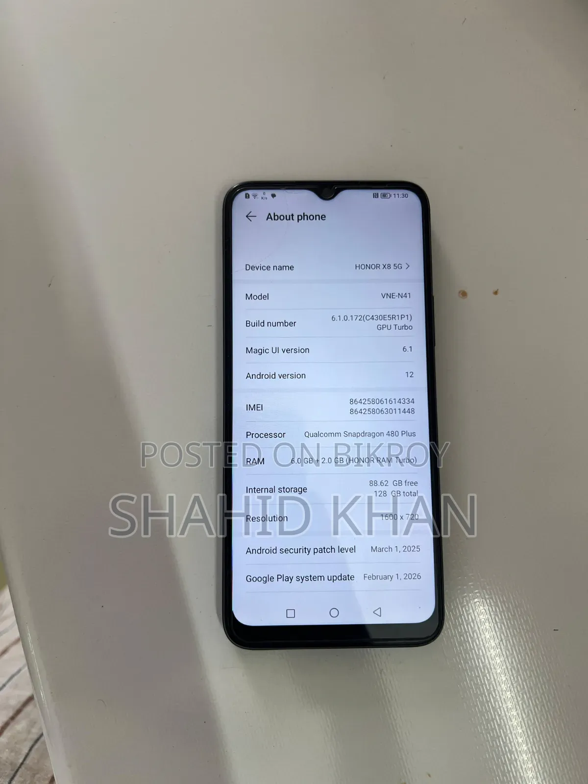 অনার ৮এক্স ১২৮ জিবি কালো