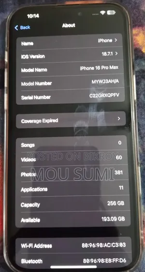 Apple iPhone 16 Pro Max 256 GB White