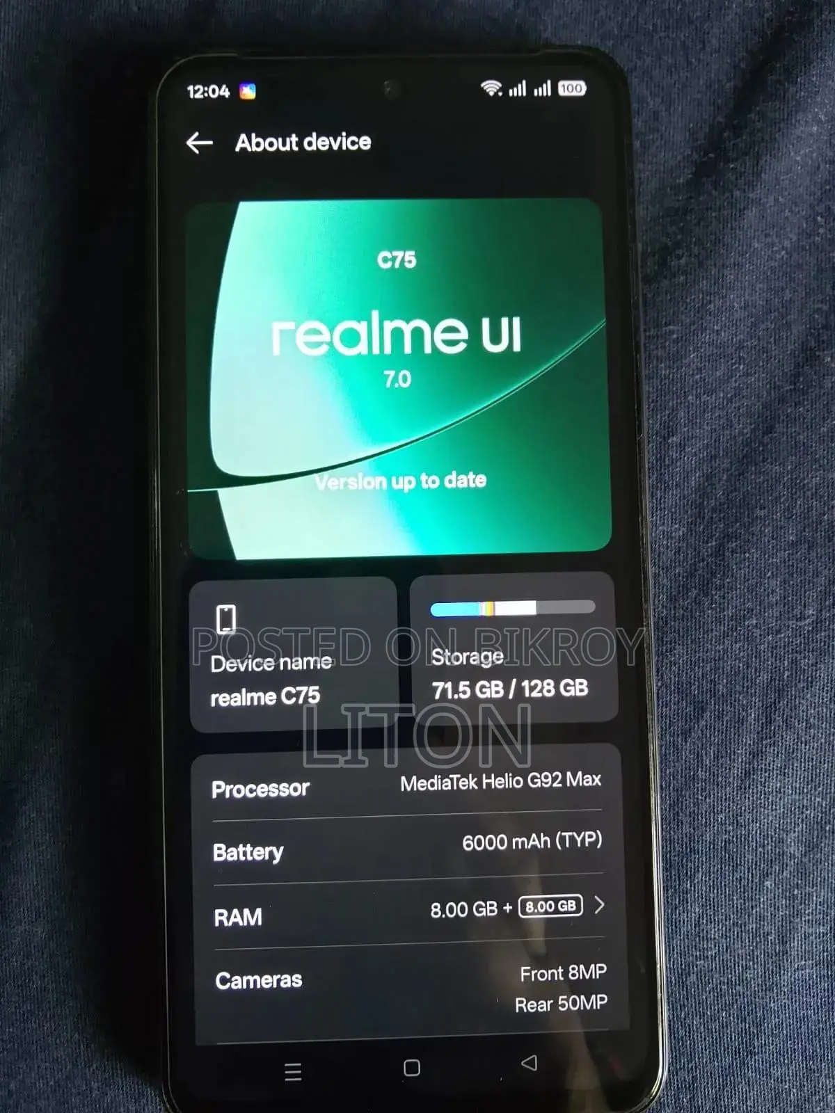 Realme C75 128 GB Black