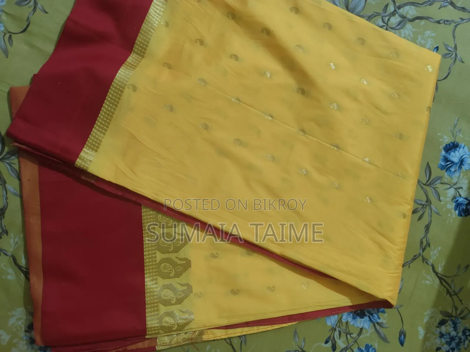 Yellow Katan Saree