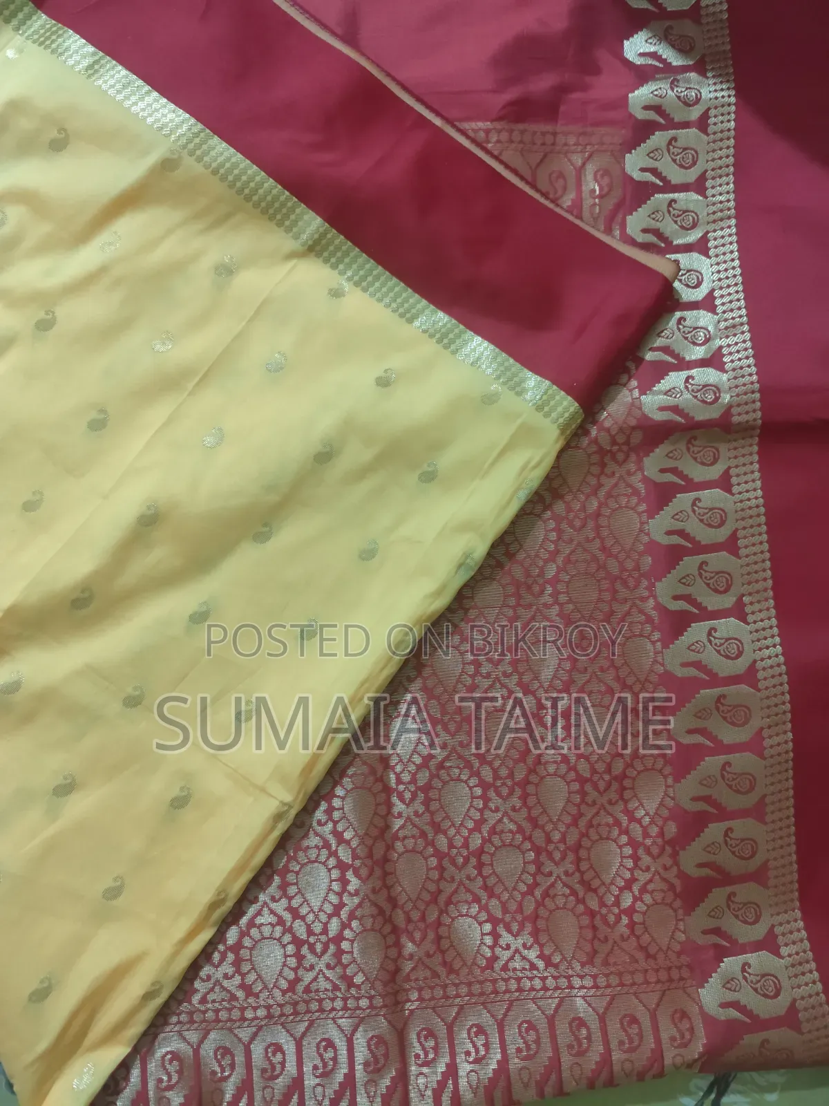 Yellow Katan Saree