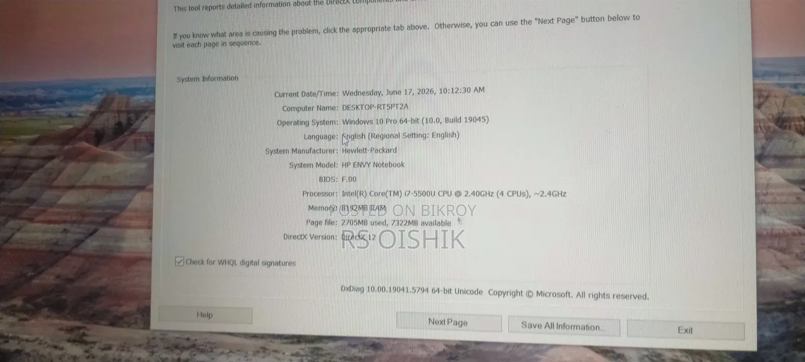 Laptop HP 15 8GB Intel Core i7 HDD+SSD 512GB