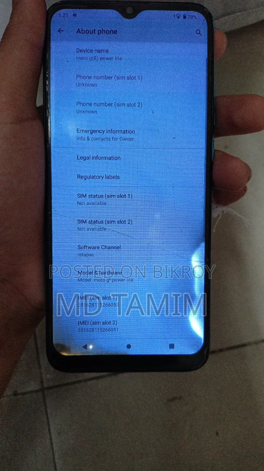 Motorola Moto G8 Power Lite 64 GB Blue