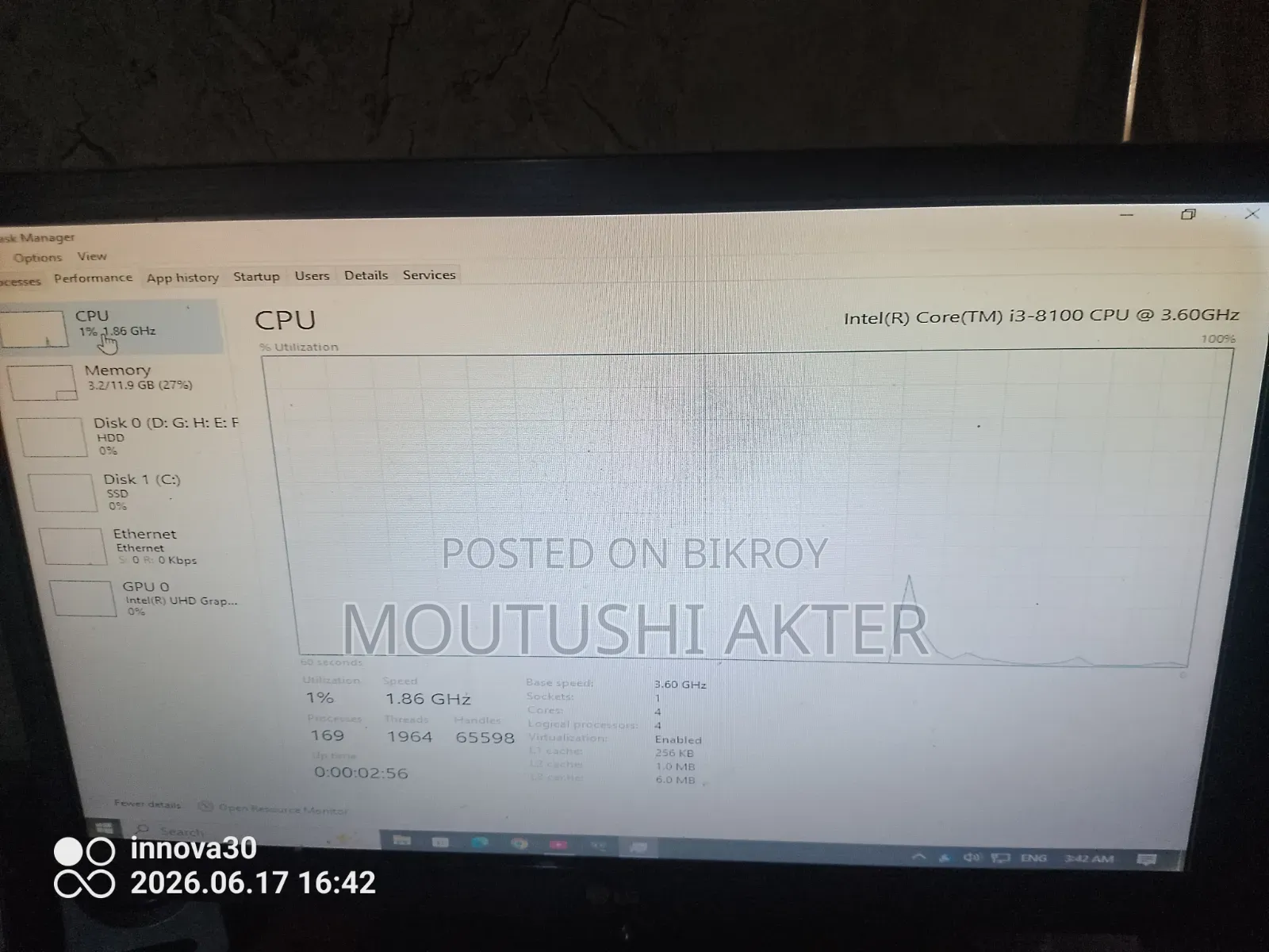 Desktop Computer 12GB Intel Core I3 SSD 500GB