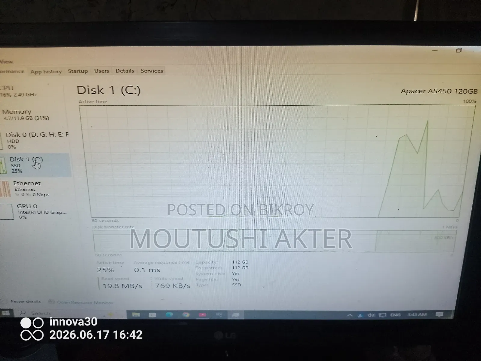 Desktop Computer 12GB Intel Core I3 SSD 500GB