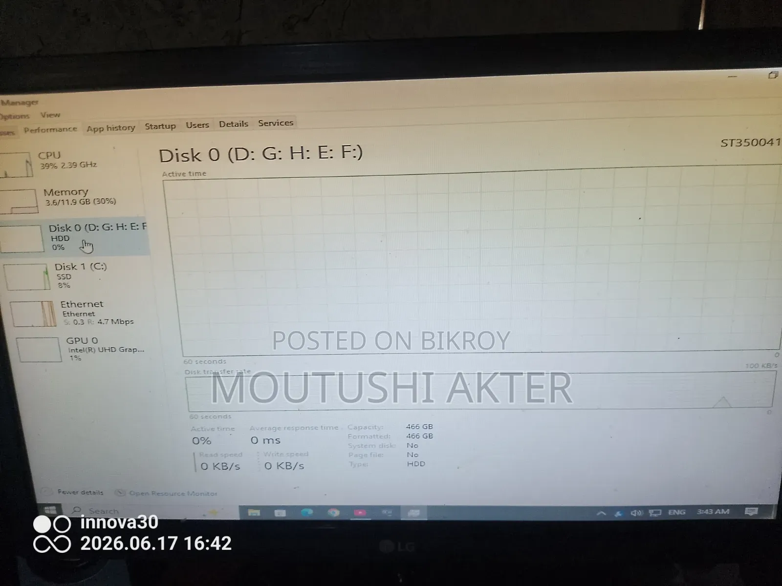 Desktop Computer 12GB Intel Core I3 SSD 500GB