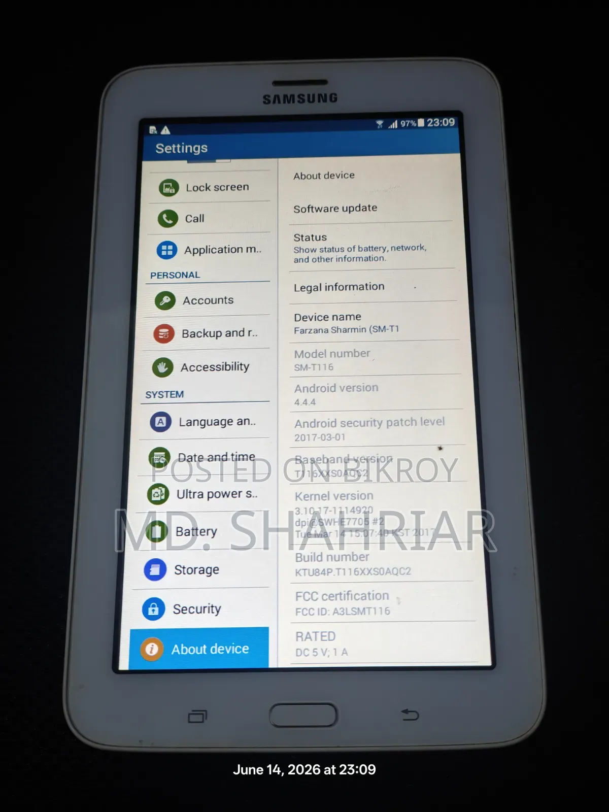 Samsung Galaxy Tab a SM-T285 8 GB White