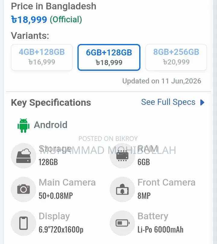 Xiaomi Redmi 15C 4G 128 GB Black