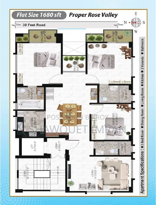 3-Bedroom Apartment in Uttara for Sale