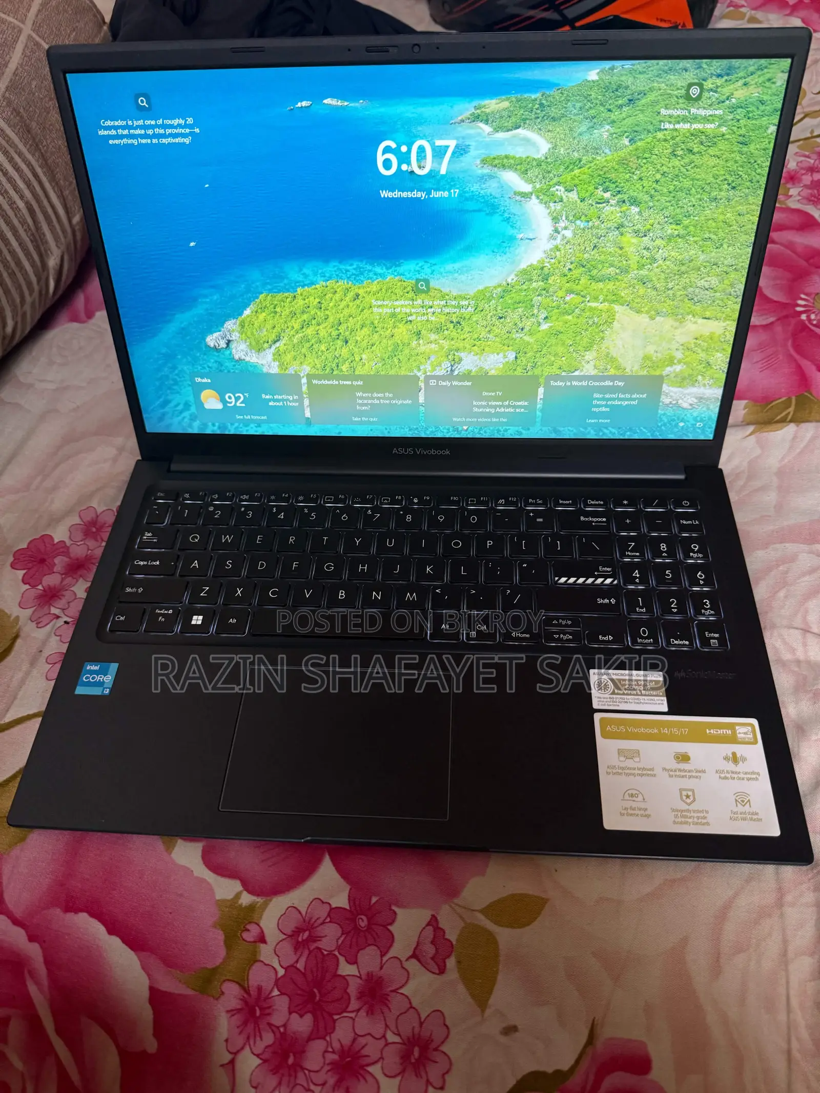 Laptop Asus VivoBook 15 X510UQ 8GB Intel Core i3 SSD 512GB