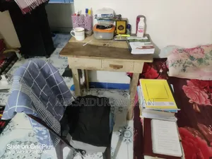 Single bed, chair and table