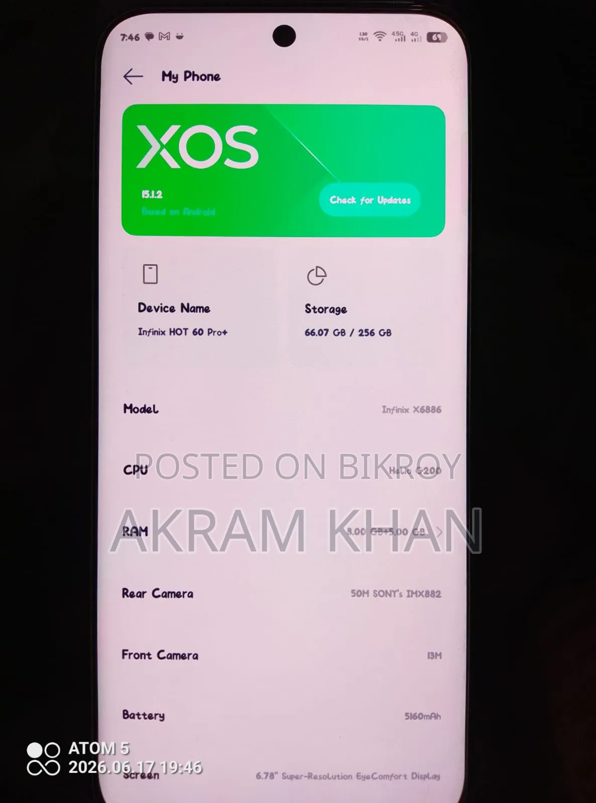 New Infinix Hot 60 Pro+ 256 GB Purple
