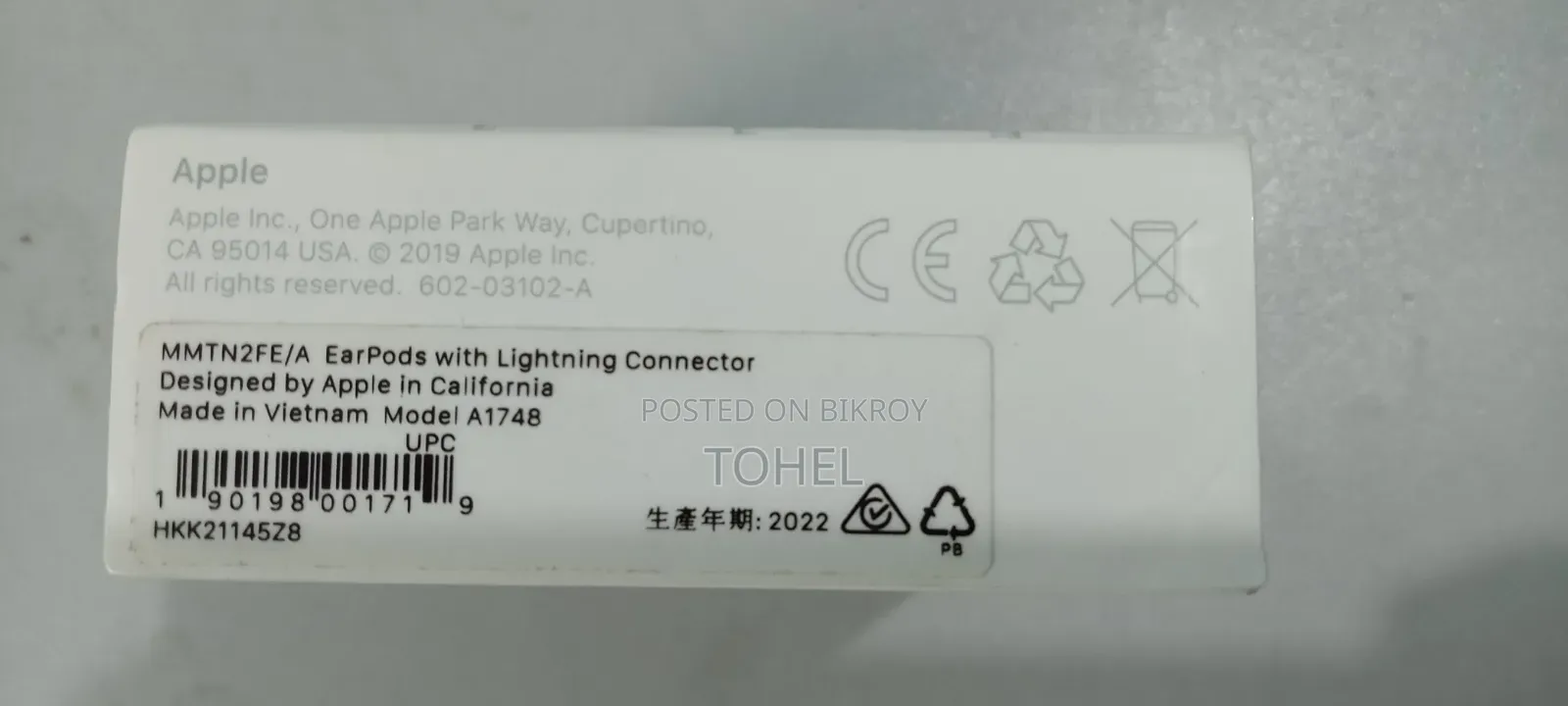 Apple Earpods Lighthing Connector