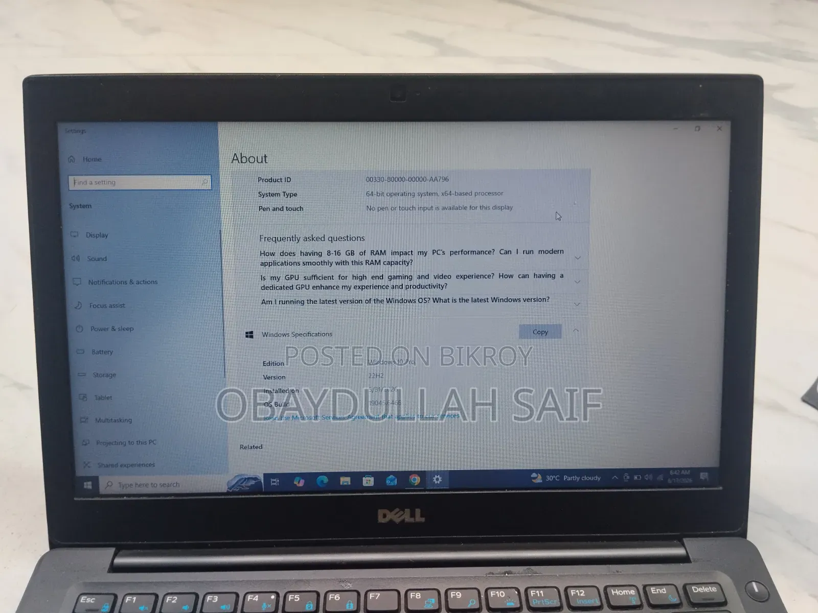 Laptop Dell Latitude 7280 8GB Intel Core I5 SSD 256GB