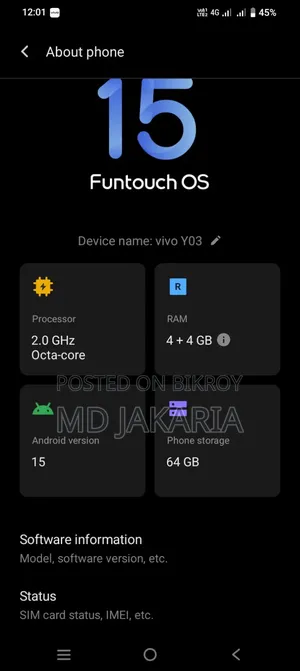 New Vivo Y03 64 GB Green