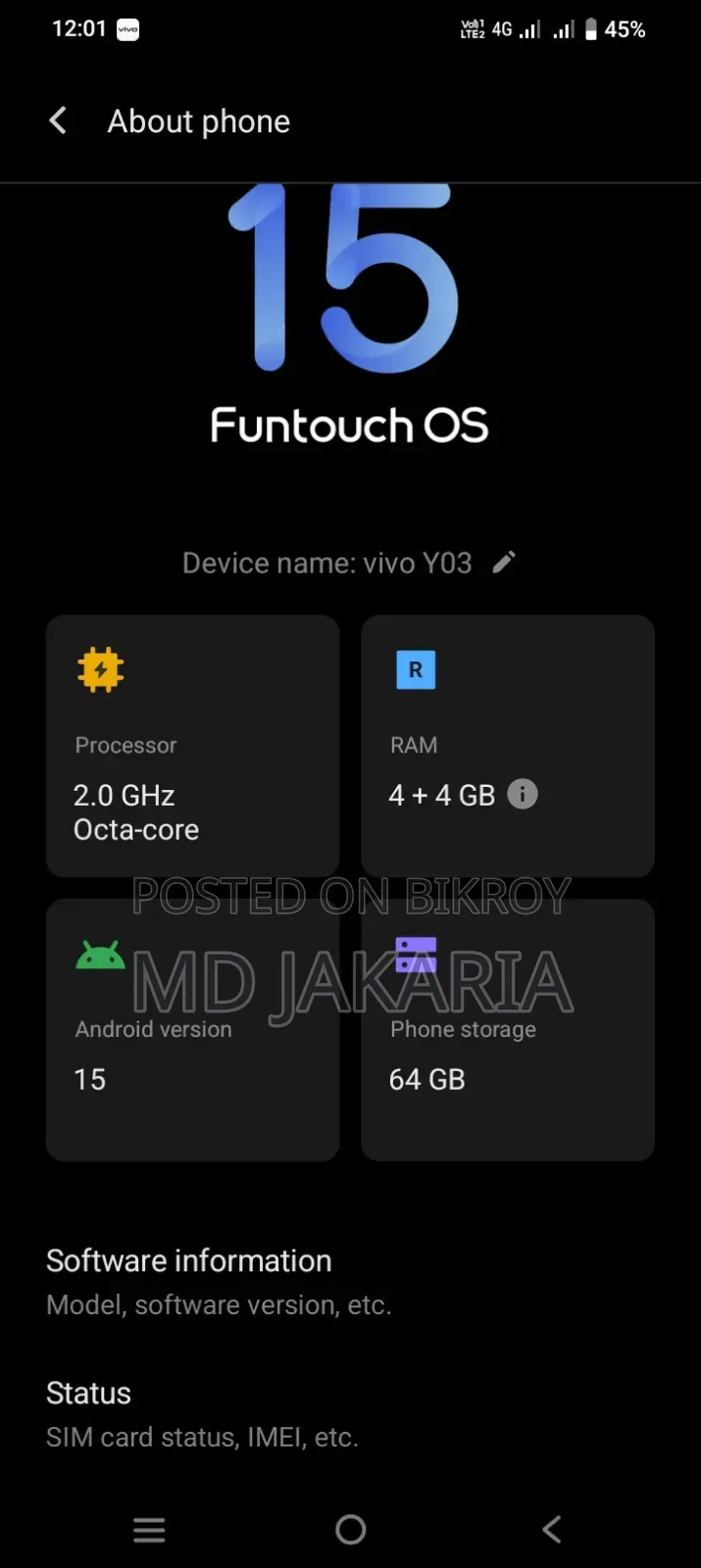 New Vivo Y03 64 GB Green