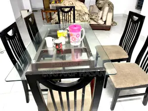 Hatil Dining Table Glass Top, 6 Seater Excellent Condition