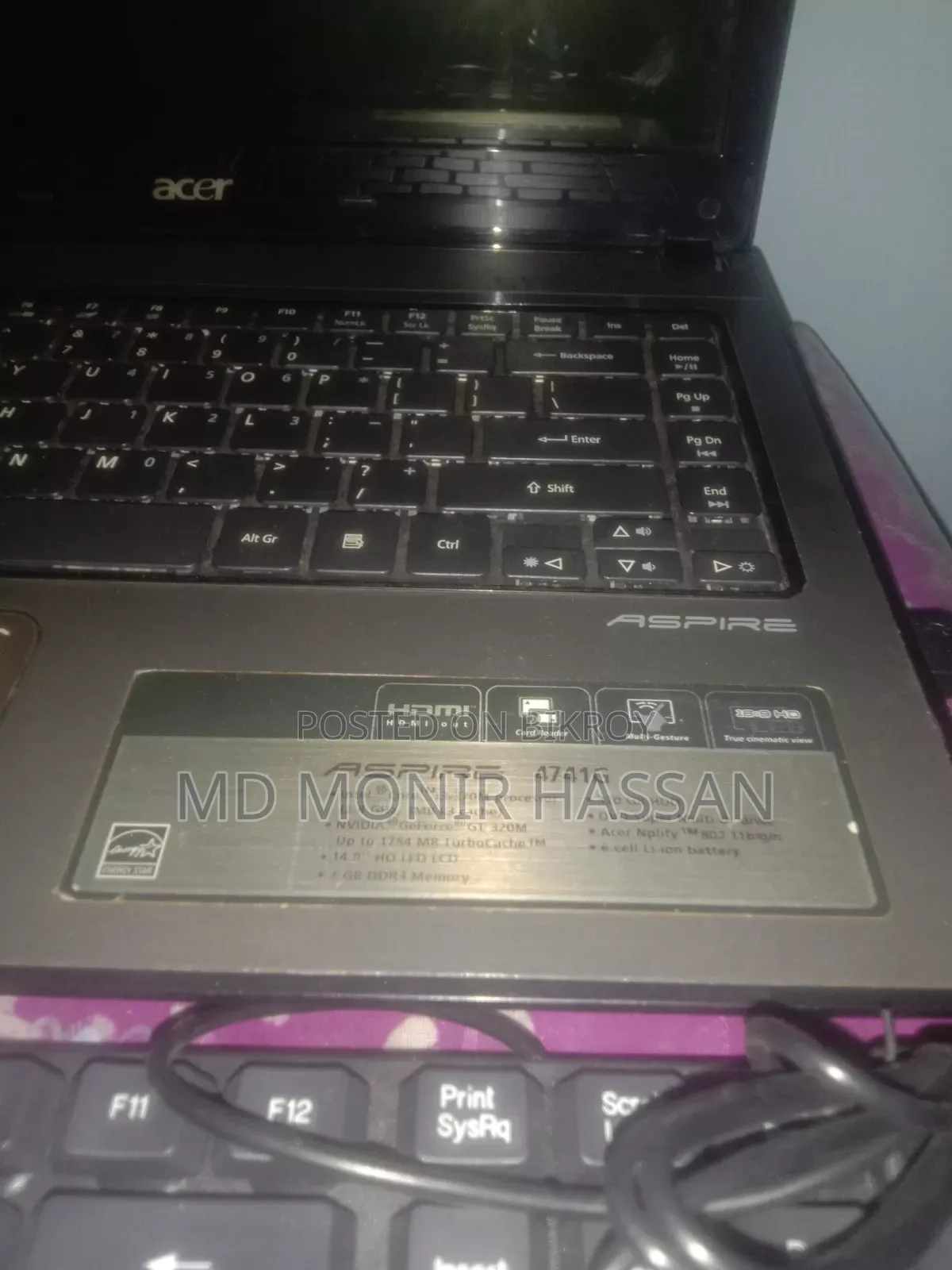 Laptop Acer Aspire 4741G 4GB Intel Core 2 Duo HDD+SSD 640GB