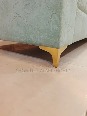 L-Shape Sofa. Made with metal legs. Inside frame made of Gamari wood.