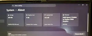 Laptop Asus ROG Zephyrus G14 16GB AMD Ryzen 9 SSD 1T