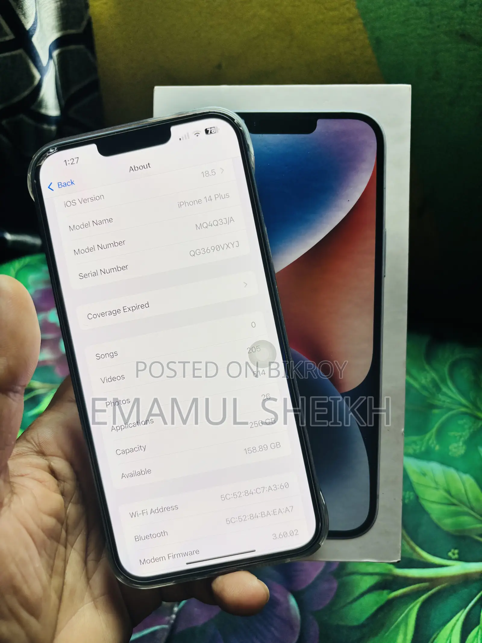 New Apple iPhone 14 Plus 256 GB Blue