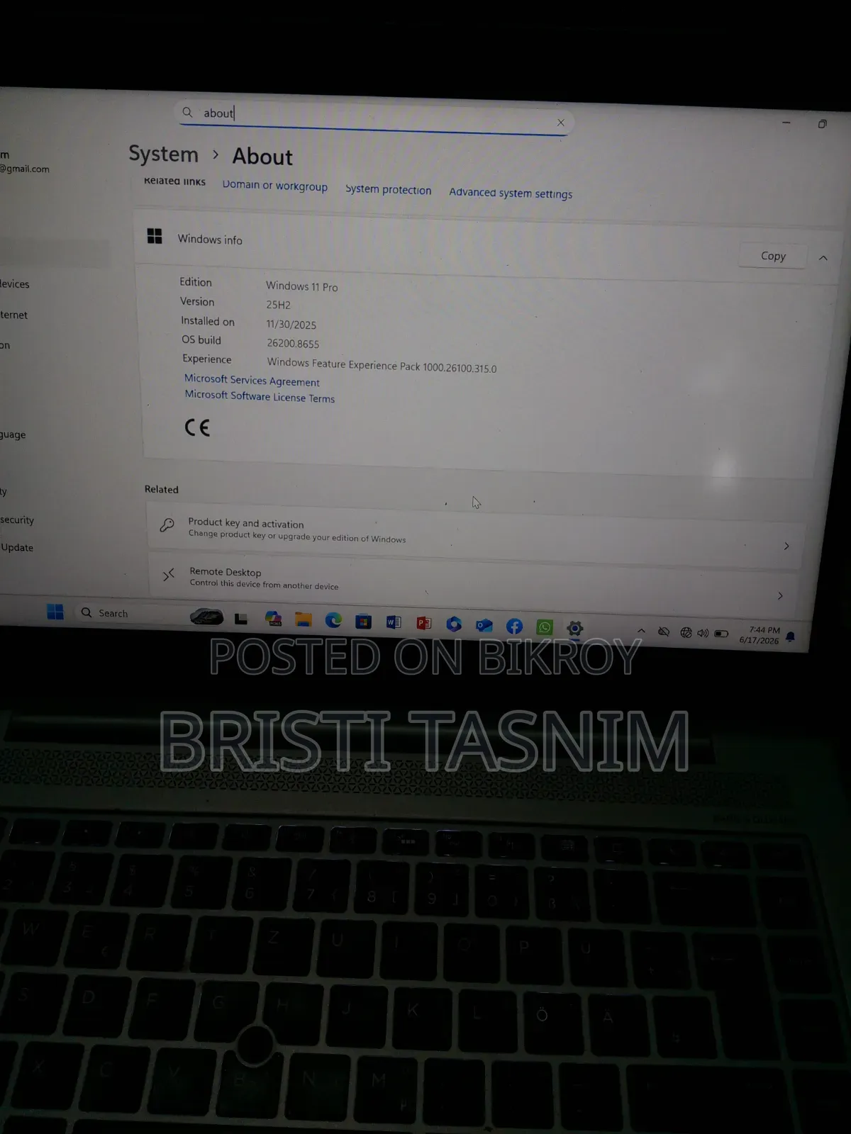 Laptop HP EliteBook 840 G8 8GB Intel Core I5 HDD 256GB
