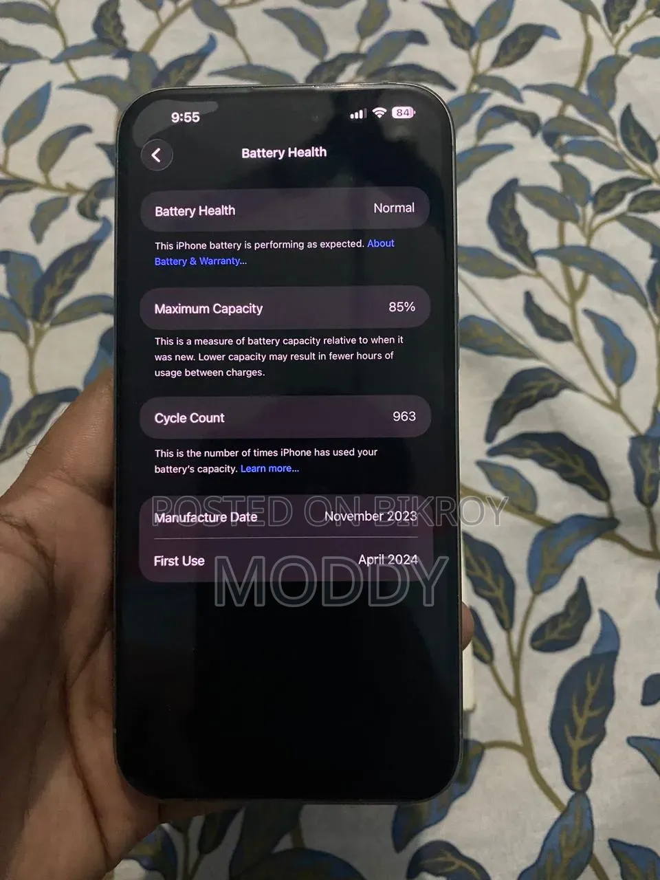 অ্যাপল আইফোন ১৫ প্রো ম্যাক্স ২৫৬ জিবি সিলভার