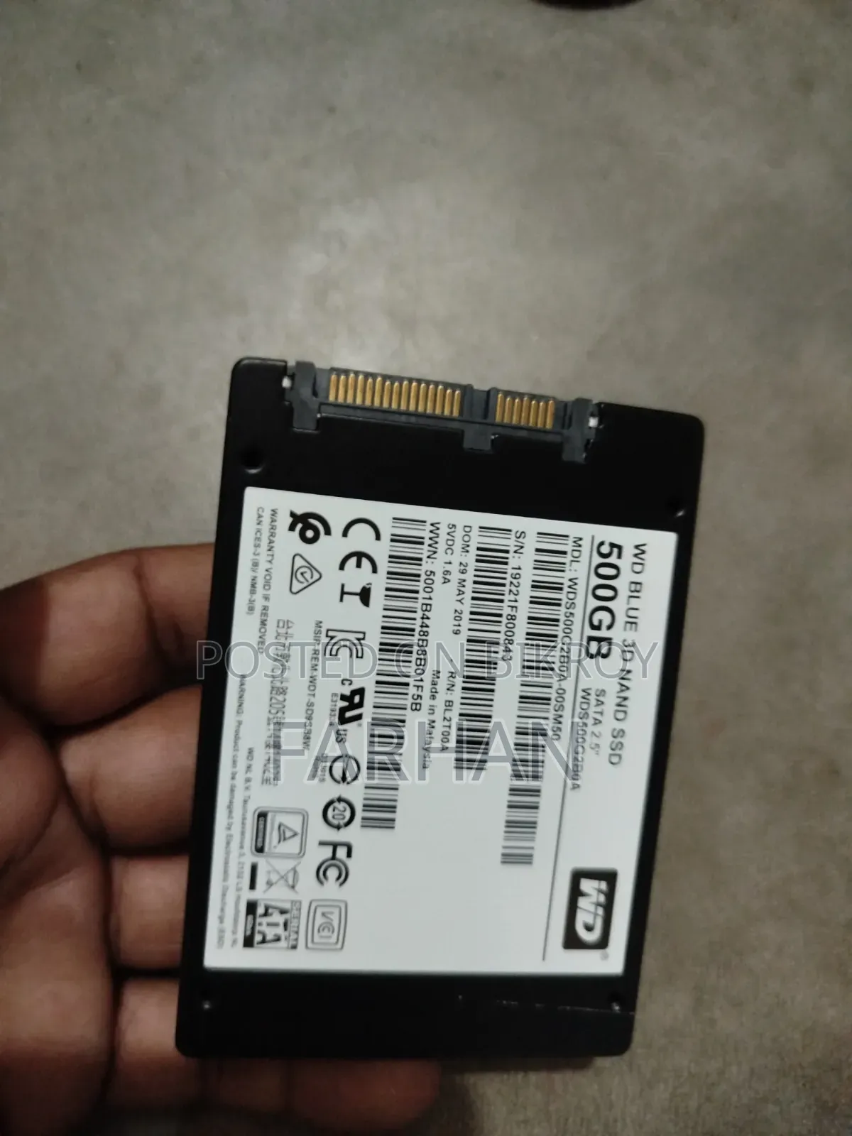 ডব্লিউডি ব্লু ৫০০ জিবি এসএসডি