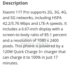 New Xiaomi 11T Pro 256 GB Black