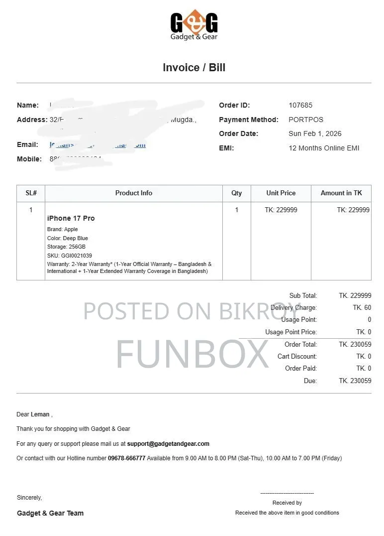 Apple iPhone 17 Pro 256 GB Blue