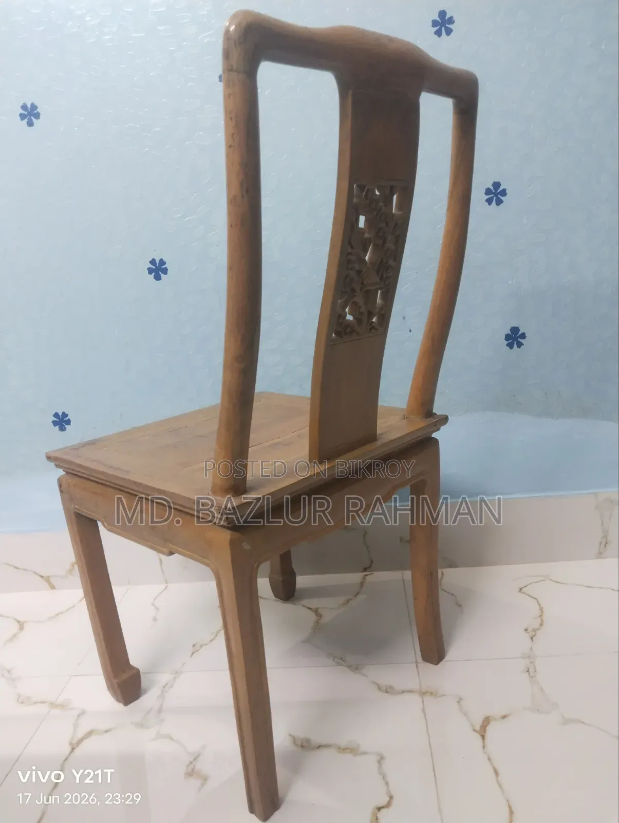 Dining Table Chairs Made of Shegun Wood (Used)