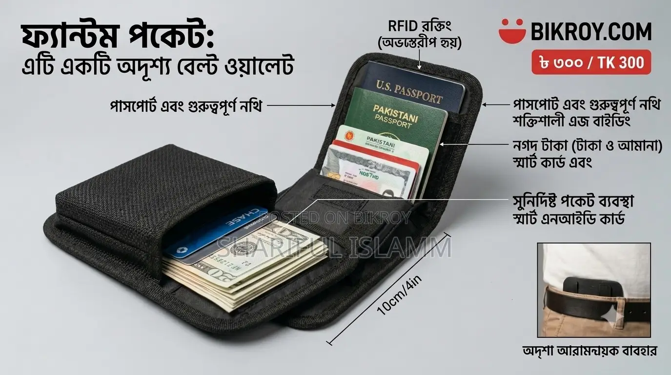 Premium quality belt wallet for travel and daily use