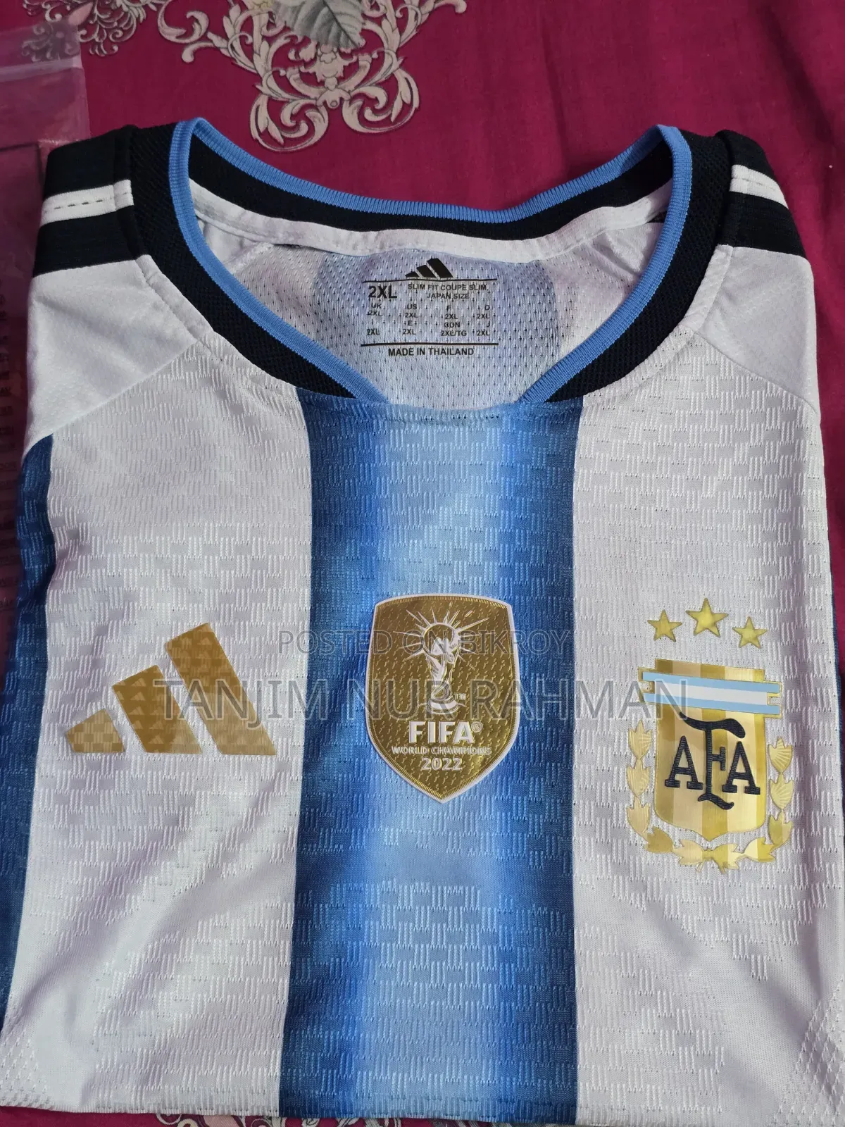 "Tanzim" Written Argentina Jersey Player Edition Original Made Thailand