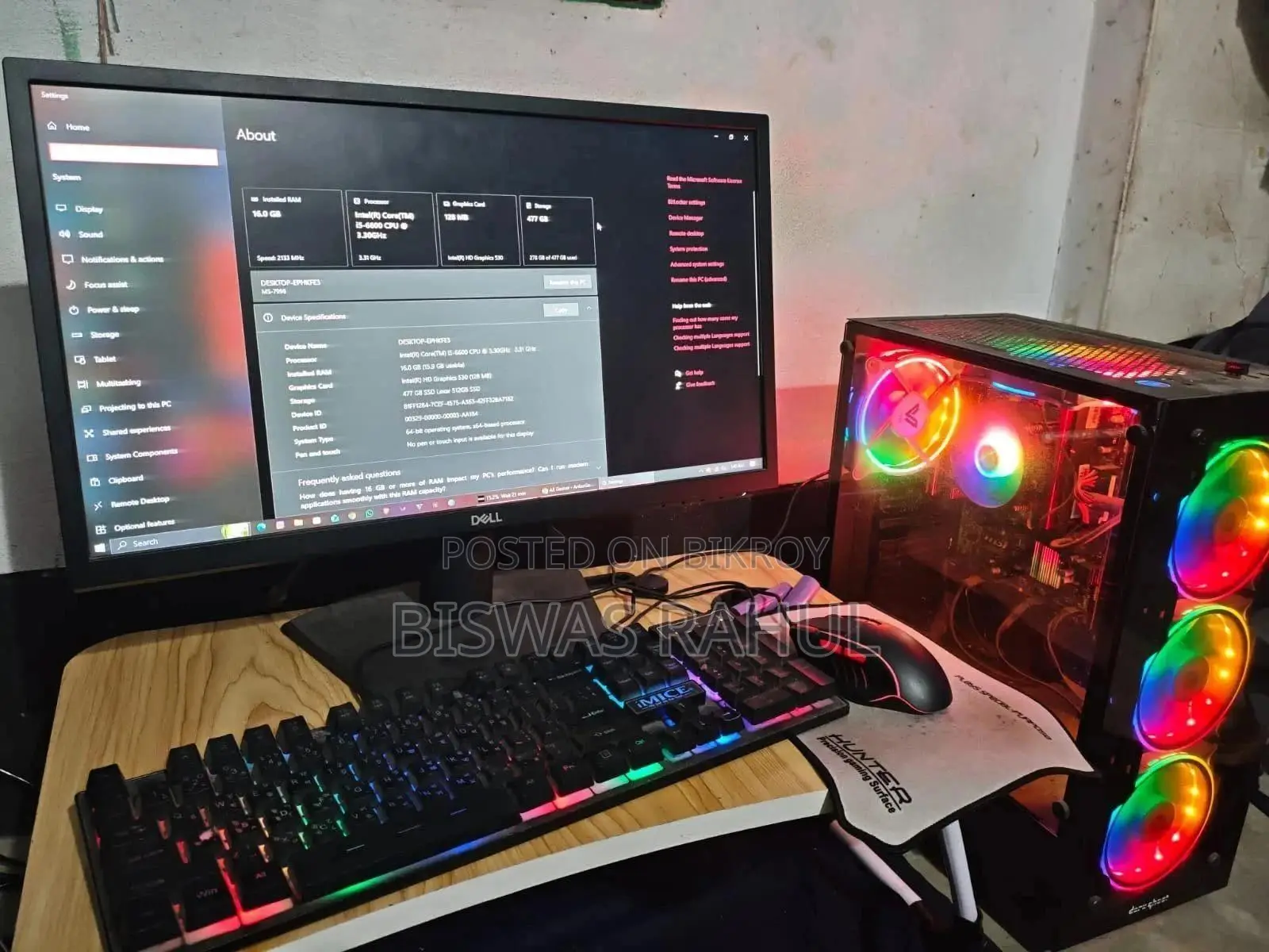 Desktop Computer MSI Gaming 24GE 2QE 4K 16GB Intel Core i5 SSD 512GB