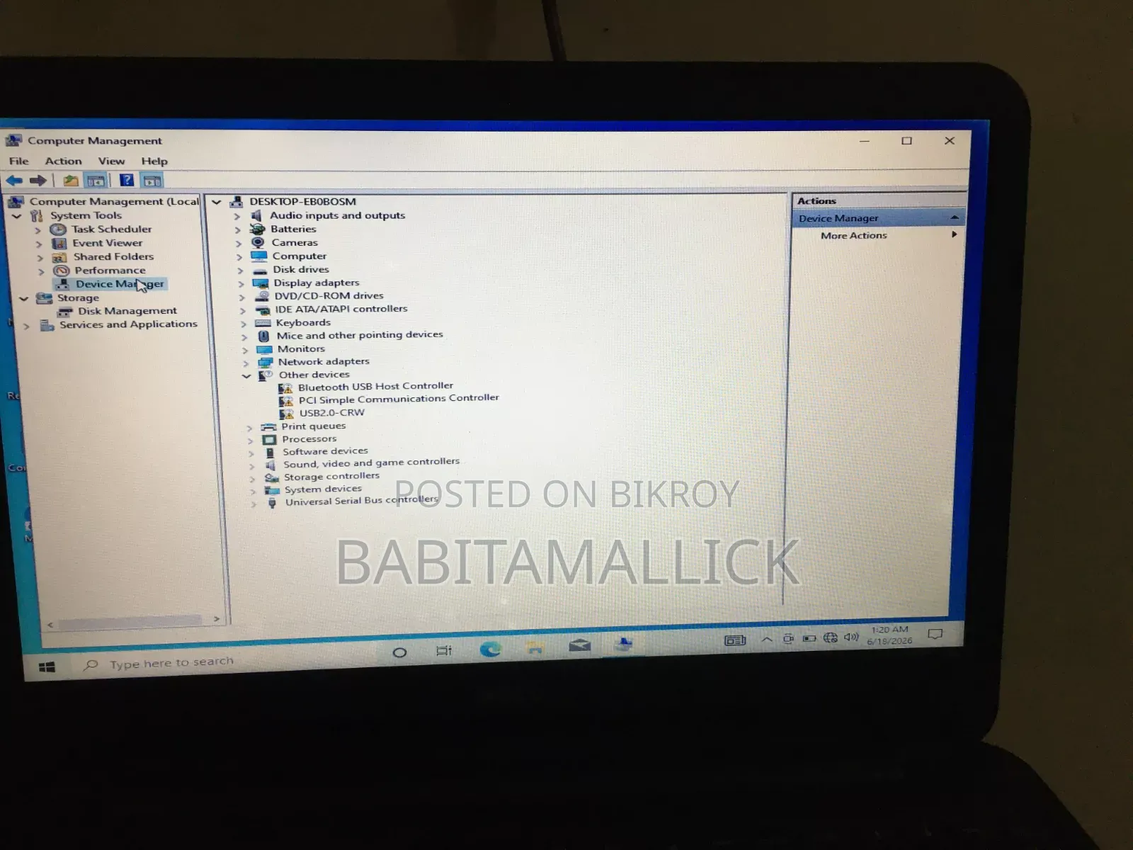Laptop Dell Inspiron 15 3GB Intel Pentium SSD 140GB